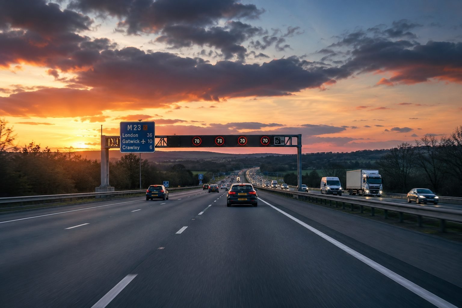 EasyCab vehicle on the motorway heading to Luton Airport